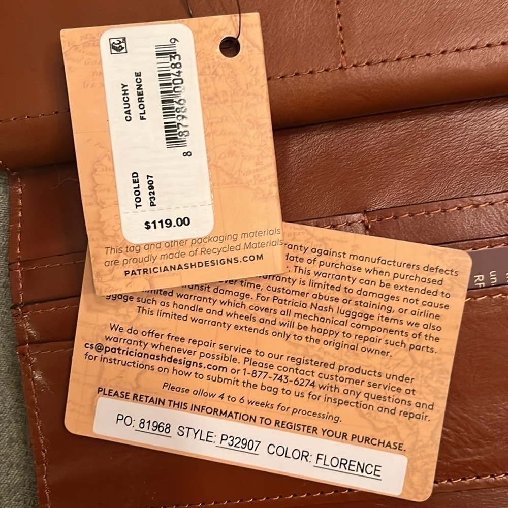 Brand New Patricia Nash Genuine Tooled Leather Cauchy Large Florence Wallet RFID - Picture 13 of 15